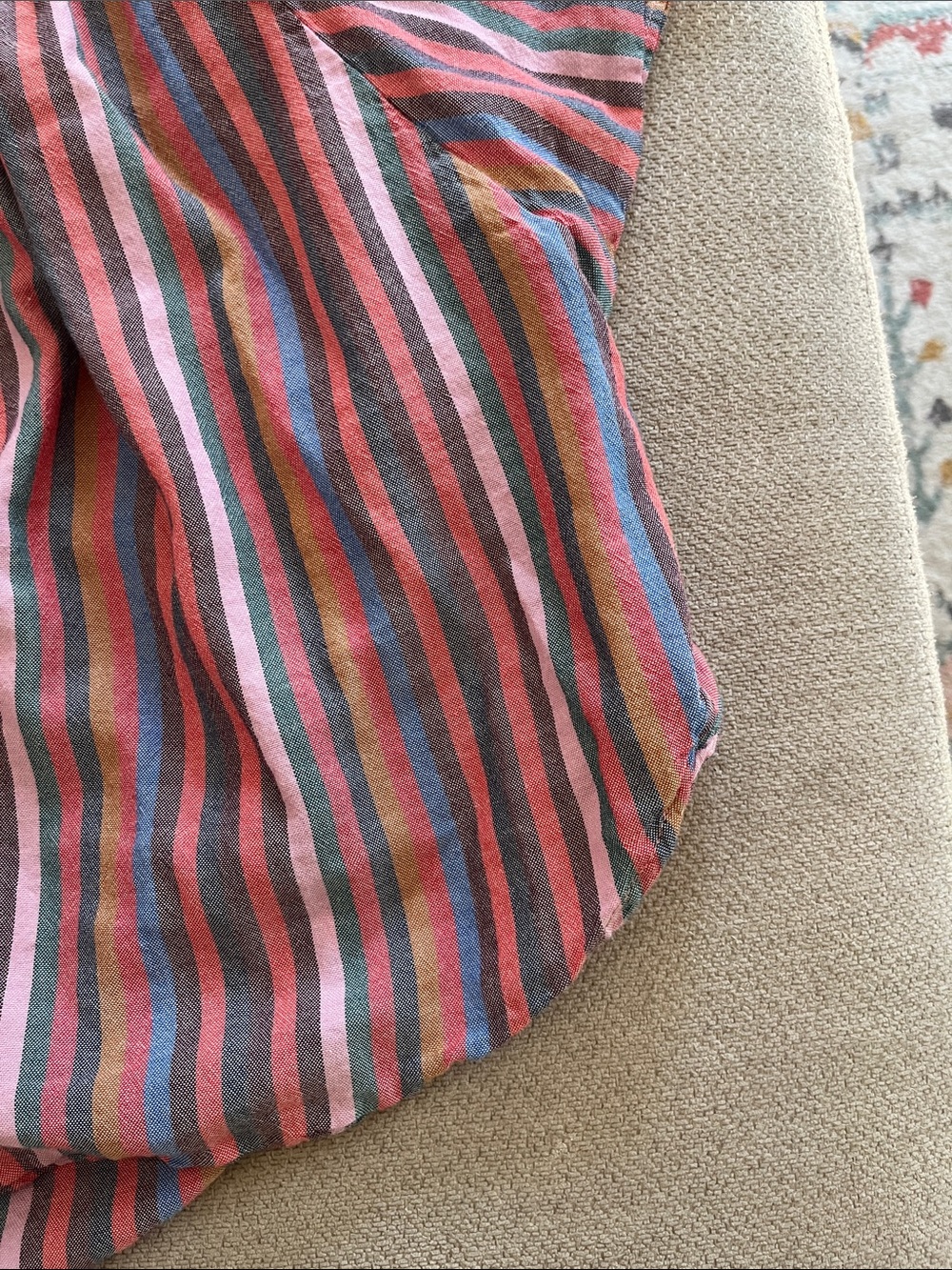 Madewell Multi-Stripe Square-Neck Peasant Top Size medium 100% cotton - Picture 4 of 9